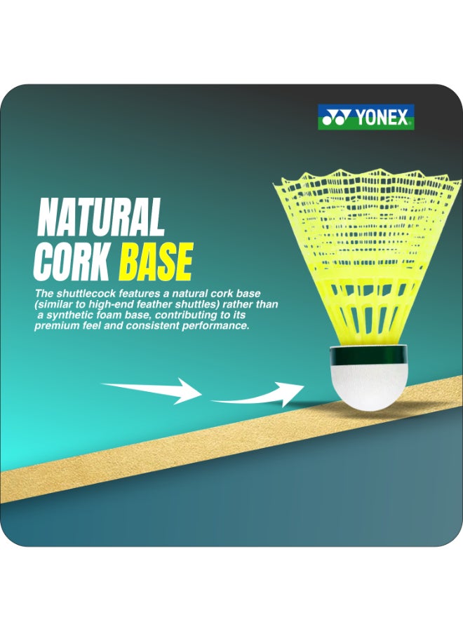 يونيكس مجموعة يونيكس مافيس 2000 من كرات الريشة المصنوعة من النايلون (6 كرات) - كرات ريشة اصطناعية ممتازة للريشة الطائرة، تتميز بمسار طيران احترافي، ومتانة عالية، وسرعة ثابتة للعب التنافسي - Image 3